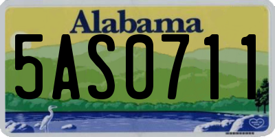 AL license plate 5AS0711