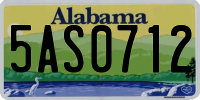 AL license plate 5AS0712