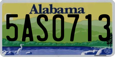 AL license plate 5AS0713