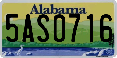 AL license plate 5AS0716