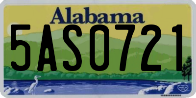 AL license plate 5AS0721