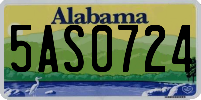 AL license plate 5AS0724
