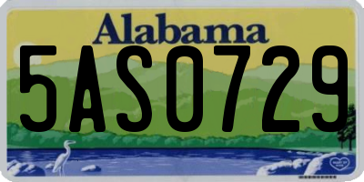 AL license plate 5AS0729