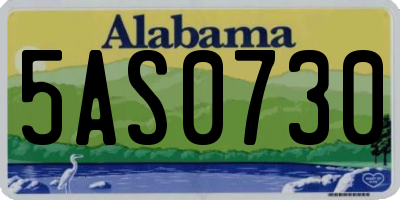 AL license plate 5AS0730