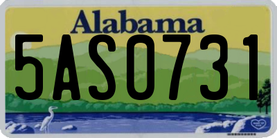 AL license plate 5AS0731