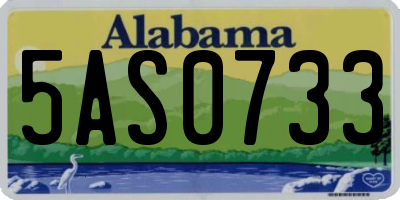 AL license plate 5AS0733