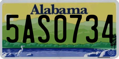 AL license plate 5AS0734