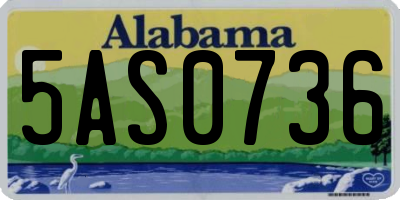 AL license plate 5AS0736