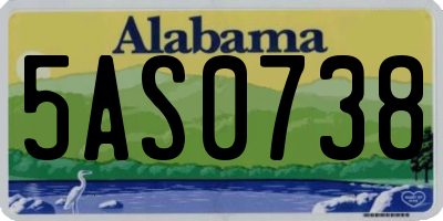 AL license plate 5AS0738