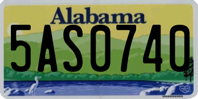 AL license plate 5AS0740