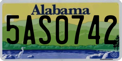 AL license plate 5AS0742