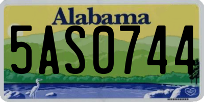 AL license plate 5AS0744