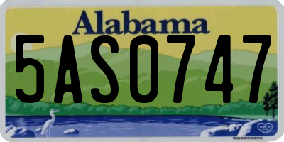 AL license plate 5AS0747