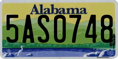 AL license plate 5AS0748