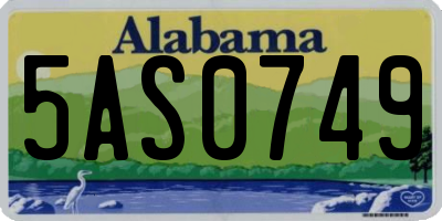 AL license plate 5AS0749
