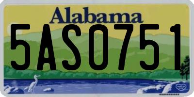 AL license plate 5AS0751