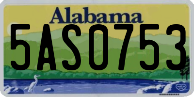 AL license plate 5AS0753