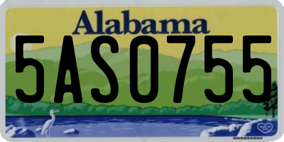 AL license plate 5AS0755