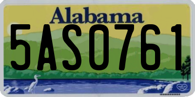 AL license plate 5AS0761