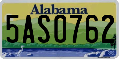 AL license plate 5AS0762