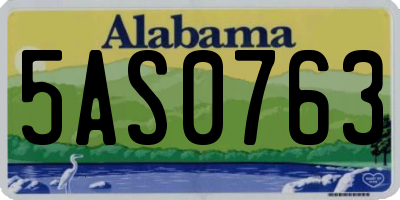 AL license plate 5AS0763