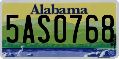 AL license plate 5AS0768