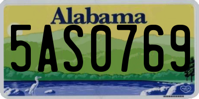 AL license plate 5AS0769