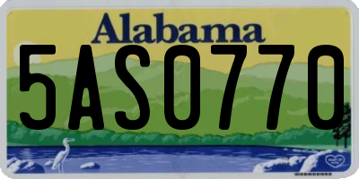 AL license plate 5AS0770