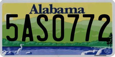 AL license plate 5AS0772