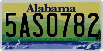 AL license plate 5AS0782