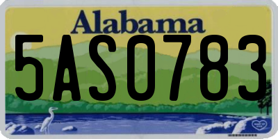 AL license plate 5AS0783