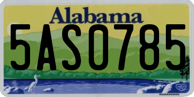 AL license plate 5AS0785