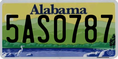 AL license plate 5AS0787