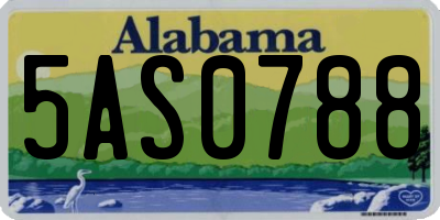 AL license plate 5AS0788