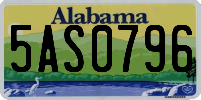 AL license plate 5AS0796