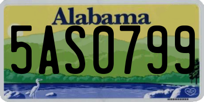 AL license plate 5AS0799