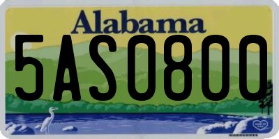 AL license plate 5AS0800