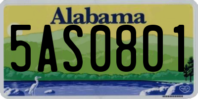 AL license plate 5AS0801