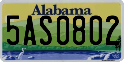 AL license plate 5AS0802