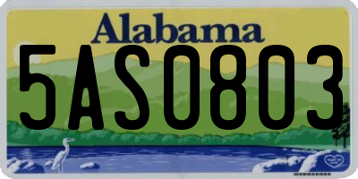 AL license plate 5AS0803