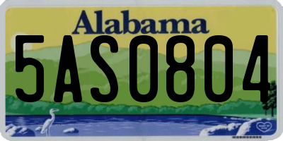 AL license plate 5AS0804