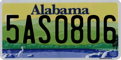 AL license plate 5AS0806