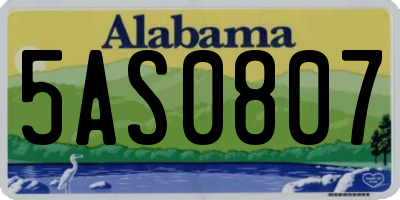 AL license plate 5AS0807