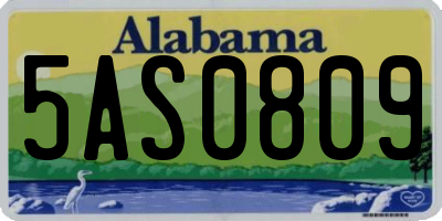 AL license plate 5AS0809