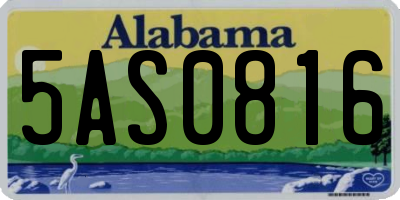 AL license plate 5AS0816