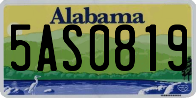 AL license plate 5AS0819