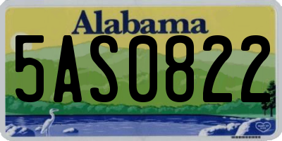 AL license plate 5AS0822