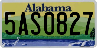 AL license plate 5AS0827