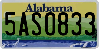 AL license plate 5AS0833