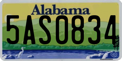 AL license plate 5AS0834